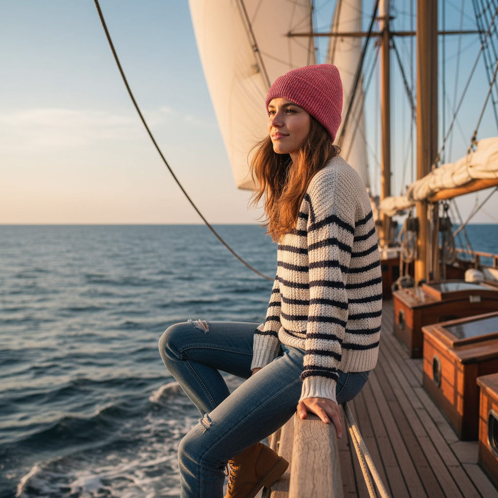 Двуслойна плетена Зимна Шапка бургунд-меланж